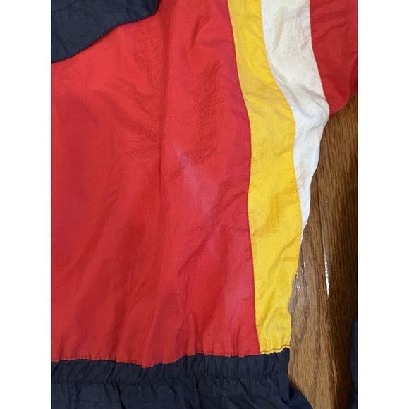 Vtg 90s Lavon Color block Windbreaker Jacket Nylon Sz Small Retro Sport Red Blue - Picture 10 of 11